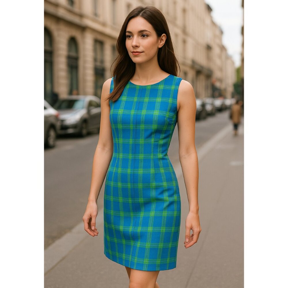 Casual Corner Annex Plaid Sheath Dress Sz 12 🎉2X Host Pick🎉 - Picture 13 of 13